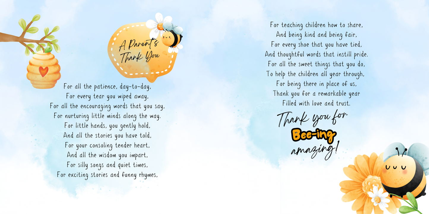 Personalised Thank You for Bee-ing a Super Teacher