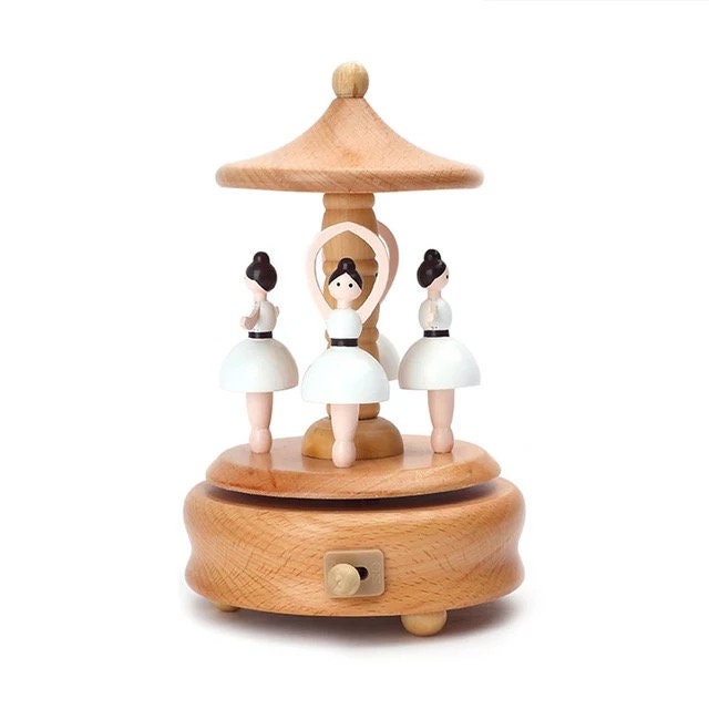 Wooden Ballerina Musical Carousel