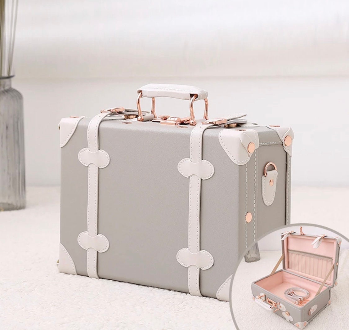 Small Personalised Grey and Rose Gold Baby Keepsake Memory Case