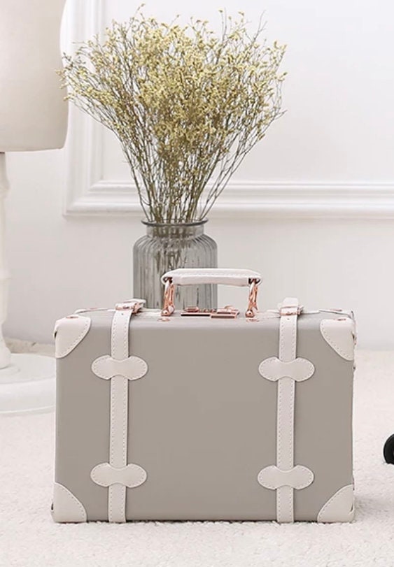 Small Personalised Grey and Rose Gold Baby Keepsake Memory Case