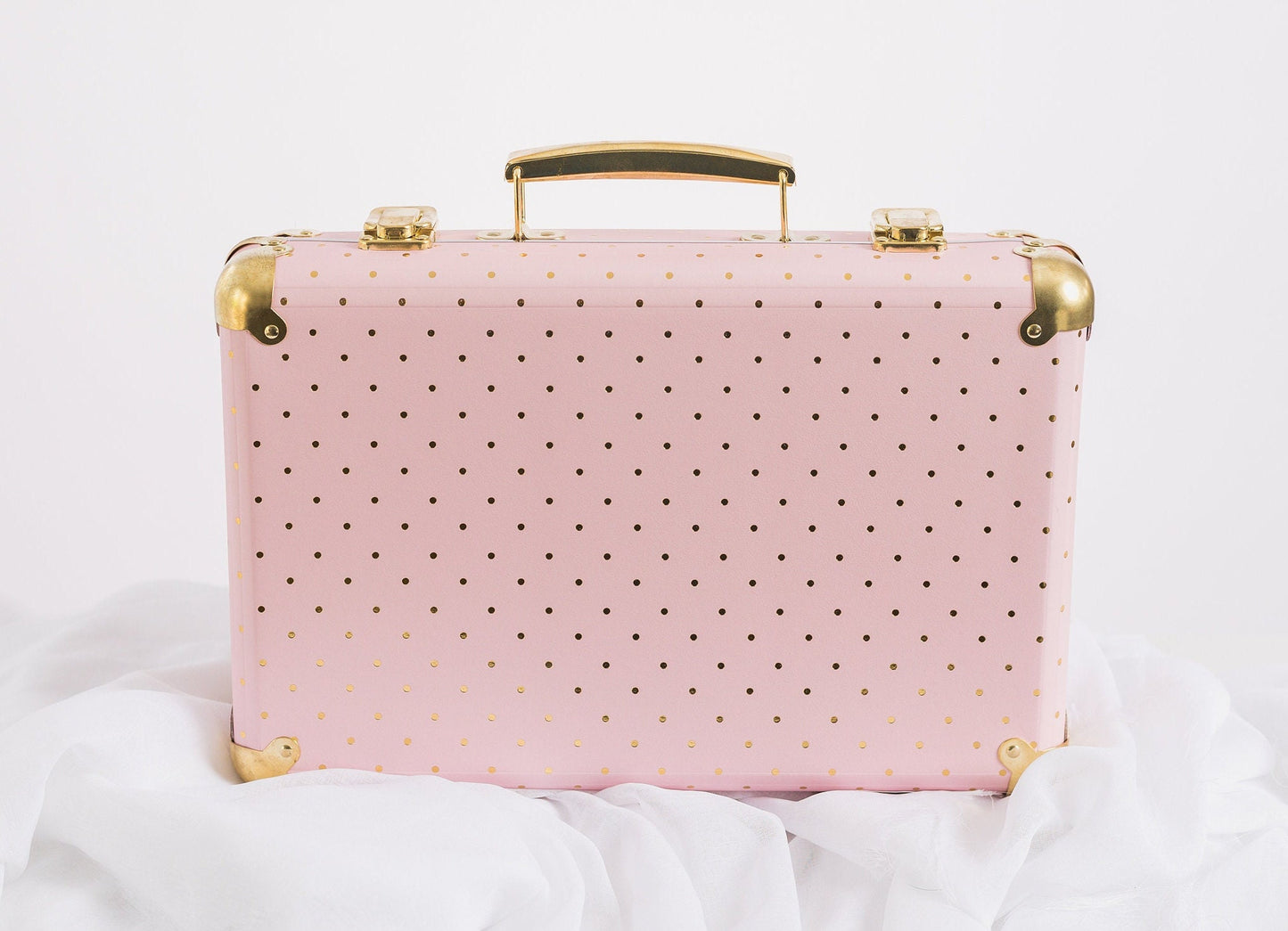 Vintage Pink & Gold Suitcase