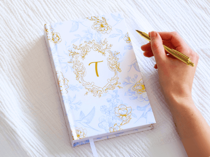 Personalised Toile de Jouy Notebook (Blue)