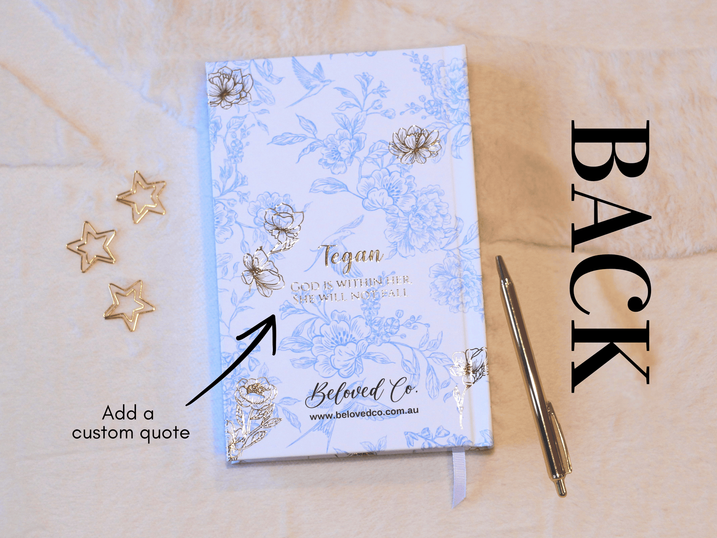 Personalised Toile de Jouy Notebook (Pink)