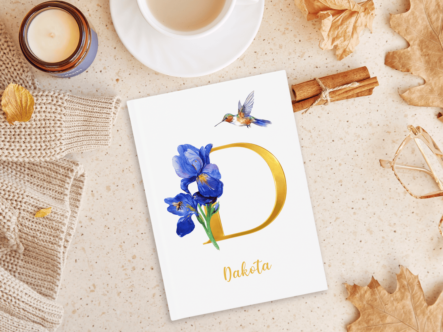 Personalised Initial Gold Foiled Journal (Dotted)