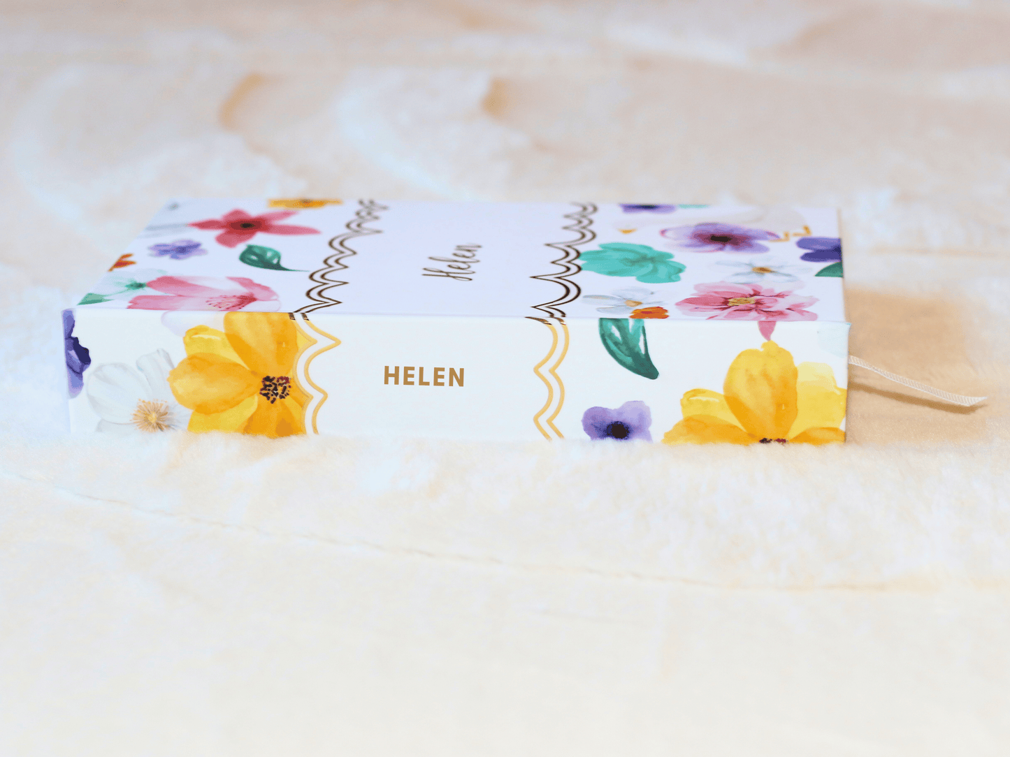 Personalised Floral Gold Foiled Notebook (White)