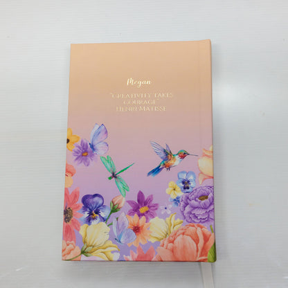 Personalised Sunset Gold Foiled Notebook (Purple)