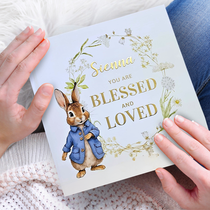 Personalised Blessed & Loved Keepsake Book (White)