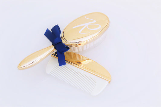 Gold Brush Comb Set Personalised
