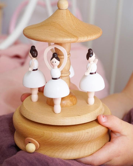 Wooden Ballerina Musical Carousel