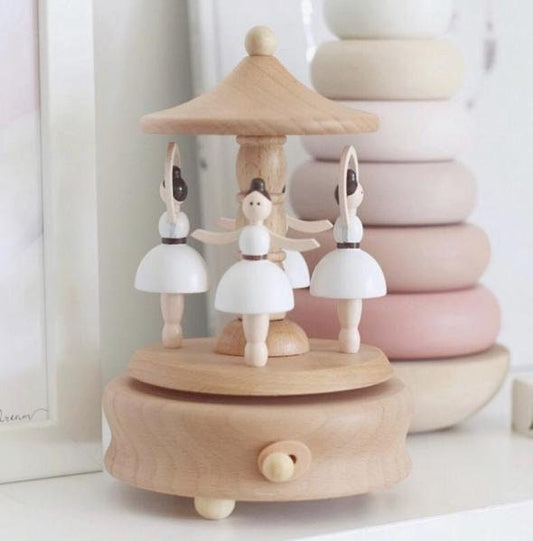 Wooden Ballerina Musical Carousel